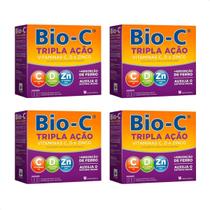 Kit com 4 Vitamina C D Zinco Bio-C Tripla Ação 30 Comp Eferv Kit com 4 Vitamina C D Zinco Bio-C Tripla Ação 30 Comp Eferv