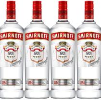 Kit com 4 Vodka Smirnoff 998ml Tri destilada Original