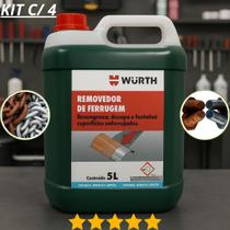 Kit com 4 wurth removedor de ferrugem profissional 5 l