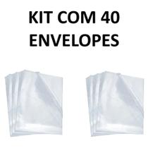 Kit com 40 envelope plástico transparente oficio 4 furos dac Kit com 40 envelope plástico transparente oficio 4 furos dac