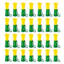 Kit com 40 Mini Cornetas Do Brasil com cordinha Festas Copa Do Mundo Atacado