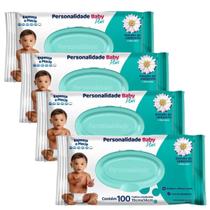 Kit com 400 toalhas umedecidas personalidade baby plus