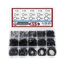 Kit com 455 Peças de Clipes de Retenção em Aço e Alicate de Anel de Pressão