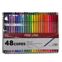 Kit Com 48 Canetas FineLine Hidrográfica Ponta Fina 0.4mm
