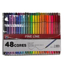 Kit Com 48 Canetas Fineline Hidrográfica Ponta Fina 0.4Mm