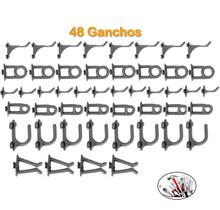 Kit Com 48 Ganchos Para Painel De Ferramenta Em Plástico Cinza - AMZ