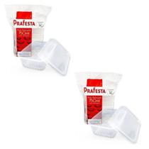 Kit com 48 potes retangular descartavel prafesta 750ml - 2 pacotes