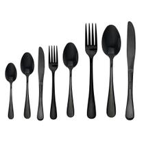 Kit Com 48 Talheres Jantar Elite Black - 6 Peças Cada Kit Com 48 Talheres Jantar Elite Black - 6 Peças Cada