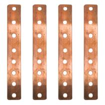 Kit Com 4x Barramento Elétrico De Cobre 6 Vias 170x25x3mm Kit Com 4x Barramento Elétrico De Cobre 6 Vias 170x25x3mm