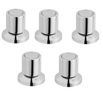 Kit com 5 Acabamentos para Registro DocolBase 1/2", 3/4" e 1" Itapema Bella Cromado Docol