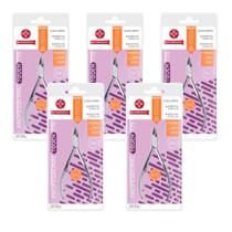 Kit com 5 Alicates de Cutícula 775 Professional Touch Aço Inox Mundial