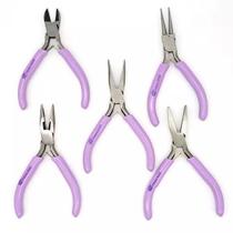 Kit com 5 Alicates para Montagem de Bijuterias Lilás Princess Kit com 5 Alicates para Montagem de Bijuterias Lilás Princess