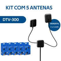 Kit com 5 Antenas Digital Interna Invisível Tipo Y Aquário - DTV-300