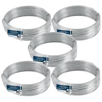 Kit Com 5 Arame Galvanizado Nº18 Bwg 18 Fio 1,24Mm Liso 1Kg