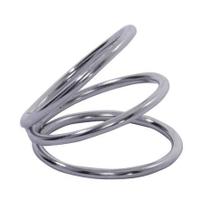 Kit com 5 Argolas Para Guardanapo com 3 Aros Aço Cromado