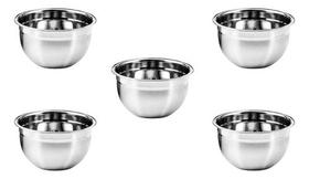 Kit Com 5 Bacias Tigela Bowl Fundo 20cm Inox Profissional Kit Com 5 Bacias Tigela Bowl Fundo 20cm Inox Profissional