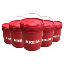 Kit com 5 Baldes Vermelhos para Areia 18 L com Tampa Kit com 5 Baldes Vermelhos para Areia 18 L com Tampa