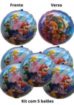 Kit com 5 balões Mario Bros 45cm Kit com 5 balões Mario Bros 45cm