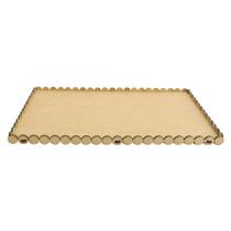 Kit Com 5 Bandeja Retangular Pérolas 1 Fileira G Festa Decoração 31x21 Mdf Madeira