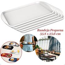 Kit com 5 Bandejas Multiuso Retangular 35,8x23,6 Resistente Restaurante Self Service FastFood Bares