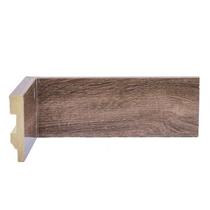 Kit com 5 Barras Rodapé de Poliestireno 7cmX15mm Liso Wood 12m