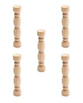 Kit com 5 Bases torneadas de Pinus G para trio de boleira decorativo para festa haste torneada em madeira torno torneado da boleira Grande - Dema Madeiras