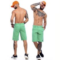 Kit Com 5 Bermudas Sarja Masculinas Coloridas Top - Icari Fashion