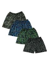 Kit Com 5 Bermudas Tactel Estampada Com Bolso Masculina