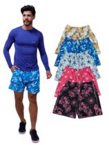 Kit Com 5 Bermudas Tactel Masculina Cores/Estampas Sortidas