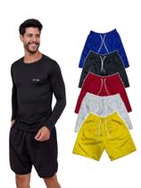 Kit Com 5 Bermudas Tactel Masculina - Cores Sortidas