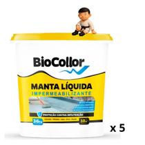 Kit com 5 biomassa manta liquida cinza - 3,6 kg - biocollor