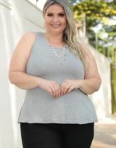 Kit Com 5 Blusas Plus Size Regata Elegante Feminina Atacado