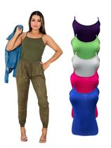 Kit Com 5 Blusas Regatas Feminina Alça Fina