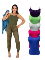 Kit Com 5 Blusas Regatas Feminina Alça Fina