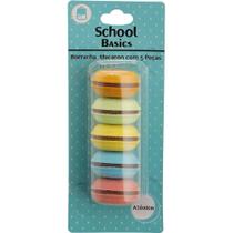 Kit com 5 Borrachas Macaron School Basics Kit com 5 Borrachas Macaron School Basics