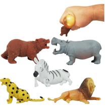 Kit com 5 Brinquedos de Animais da Selva - Perfeito para Relaxar e Combater o Estresse Kit com 5 Brinquedos de Animais da Selva - Perfeito para Relaxar e Combater o Estresse