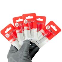 Kit com 5 Brocas Diamantadas 740 Brilho Formato Chama para Podologia e Nail Design