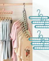 KIT com 5 Cabide Mágico Organizador 9 Furos MultiDobrável MULTICOLORIDO