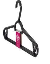 kit com 5 Cabides de Plástico na cor preta Pendura Mais 3 Peças PR9105 Sanremo