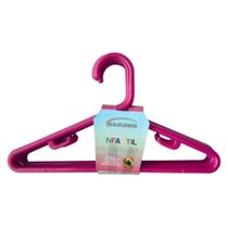 Kit com 5 Cabides Infantil 8MM Rosa - Scala Plásticos