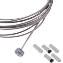 Kit com 5 Cabos de Aço para Freio de Bicicleta 3m Cromados e 5 Terminais de Alta Resistência