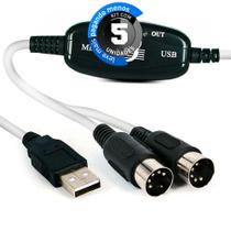 Kit com 5 Cabos Midi para USB