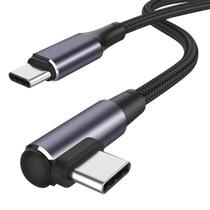 Kit com 5 Cabos USB-C ponta 90 graus Resolução 8K 60Hz e para Transferência de Dados 1 metro
