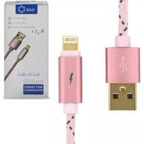 Kit Com 5 Cabos Usb Rosa 1,8m Led