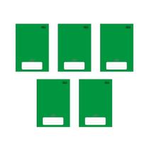 Kit com 5 Cadernos Brochura D+ Tilibra Verde com 96 Folhas Pautadas Pequeno Escolar Aula Linhas