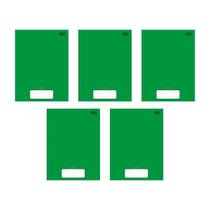 Kit com 5 Cadernos Universitário Brochura D+ Tilibra Verde com 96 Folhas Pautadas Escolar Aula