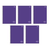 Kit com 5 Cadernos Universitário Espiral Tilibra com 96 Folhas Pautadas Zoom Roxo Escolar Aula Kit com 5 Cadernos Universitário Espiral Tilibra com 96 Folhas Pautadas Zoom Roxo Escolar Aula