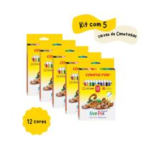Kit com 5 caixa Canetinha hidrográfica para colorir Neo Pen mirim 12 cores Compactor Kit com 5 caixa Canetinha hidrográfica para colorir Neo Pen mirim 12 cores Compactor