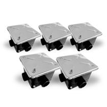 kit com 5 Caixas de Passagem em Abs com Tampa Inox Marol