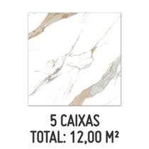 Kit com 5 Caixas de Porcelanato Calacata Oro 90x90cm Retificado Caixa com 2,40m²